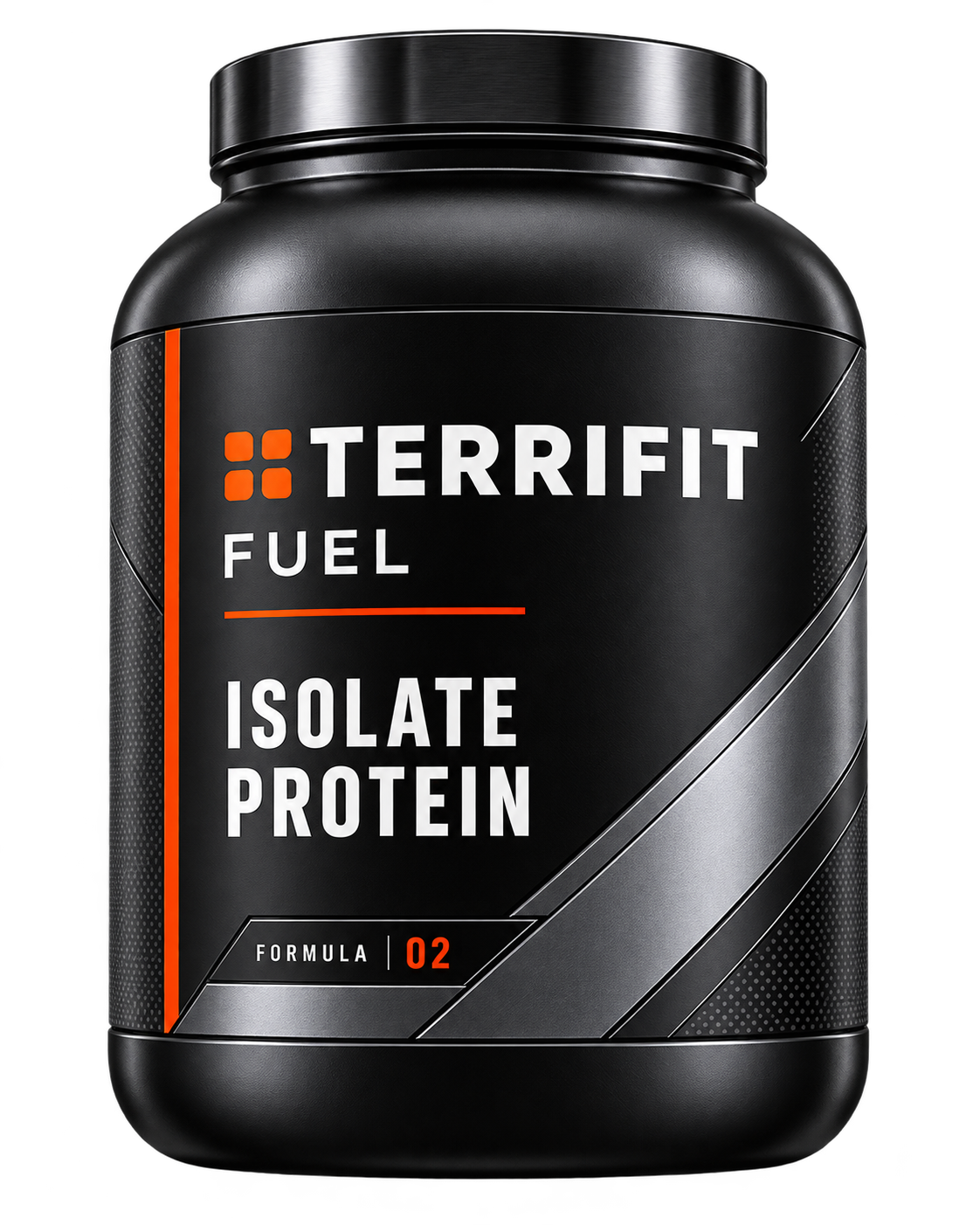 Three Terrifuel products grouped on warm paper — protein tub, creatine jar and a box of hydration sticks